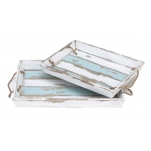 Cole Grey Wood 2 Piece Accent Tray Set CLRB1608